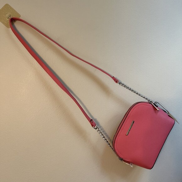 Steve Madden Pink Crossbody Purse Silver Chain - Picture 6 of 6